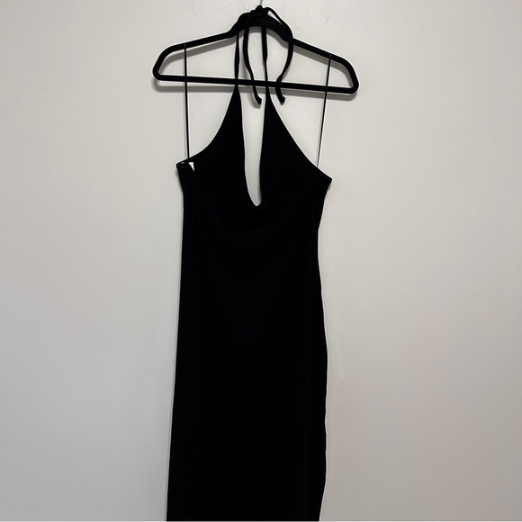 Old Navy Womens A Line Dress Black Ribbed Midi Halter Sleeveless Knit 2X Summer - Picture 4 of 9